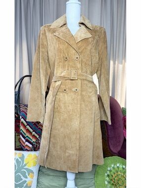 90s Camel Suede Trench